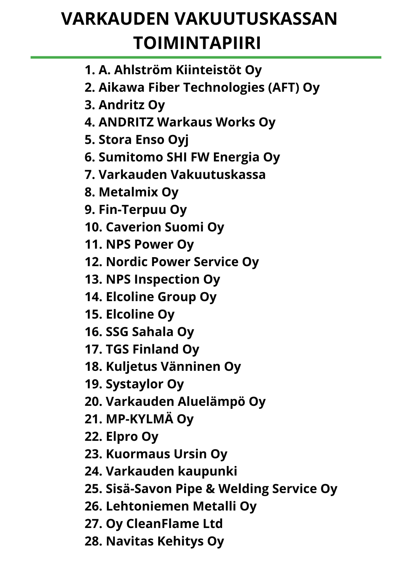 Varkauden Vakuutuskassan toimintapiiri